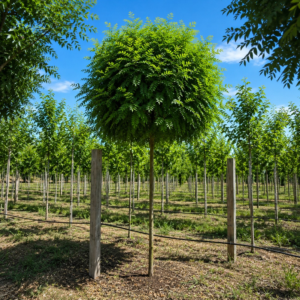 Робиния лжеакация Умбракулифера (Robinia pseudoacacia Umbraculifera) 12-14 см, Ра 220 см, С45