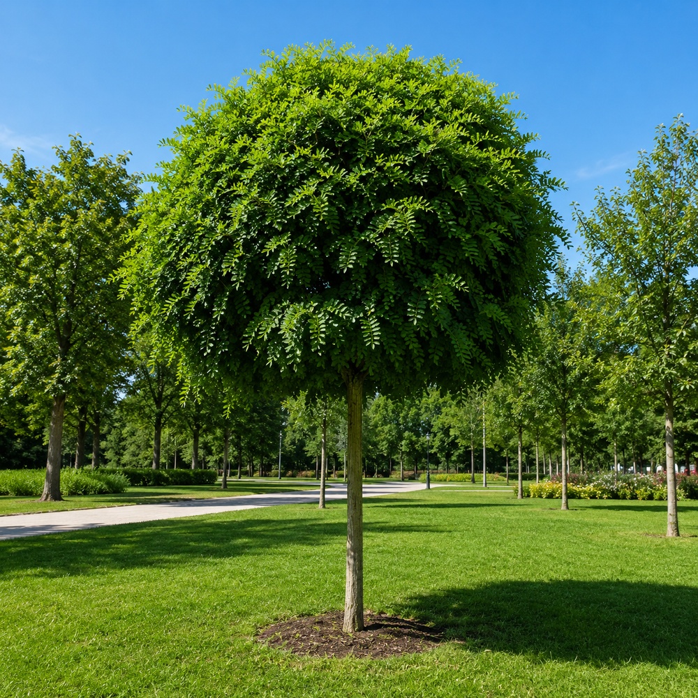 Робиния лжеакация Умбракулифера (Robinia pseudoacacia Umbraculifera) 12-14 см, Ра 220 см, С45