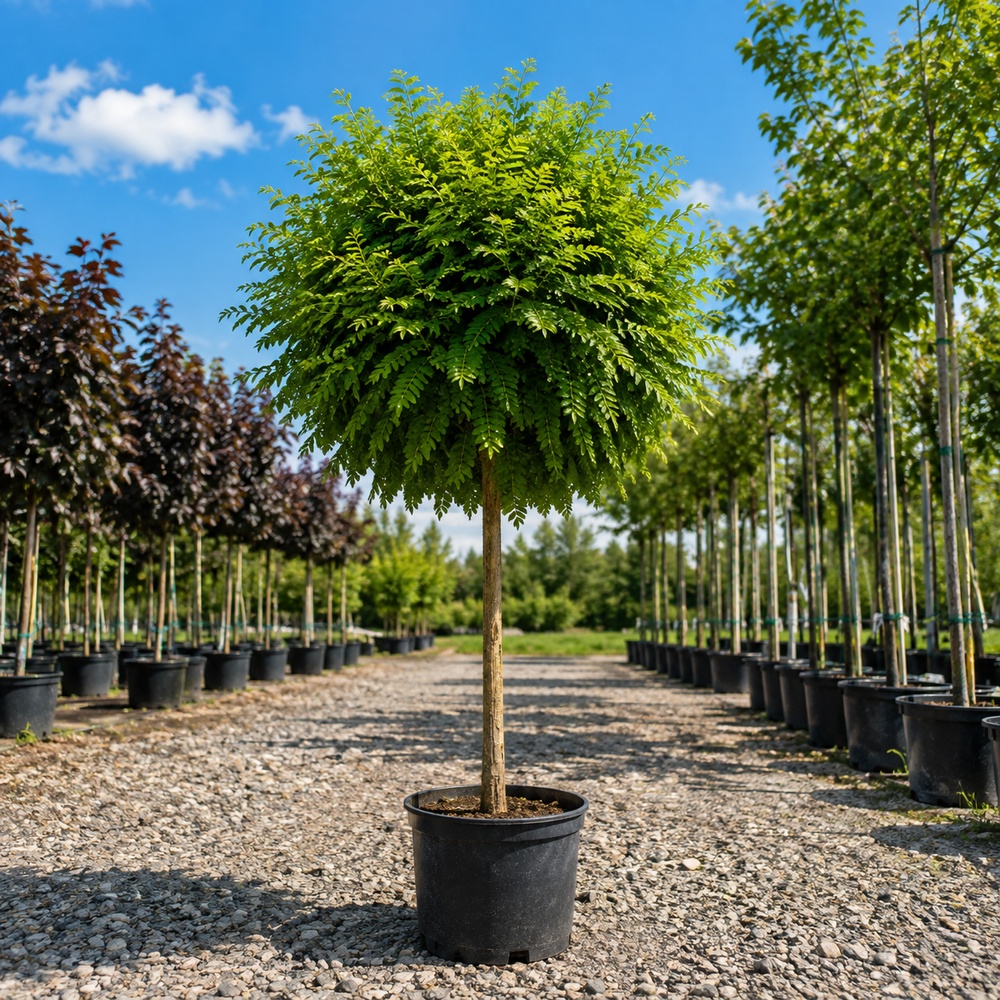 Робінія псевдоакація Умбракуліфера (Robinia pseudoacacia Umbraculifera) 8-10 см, Ра 220 см, С45