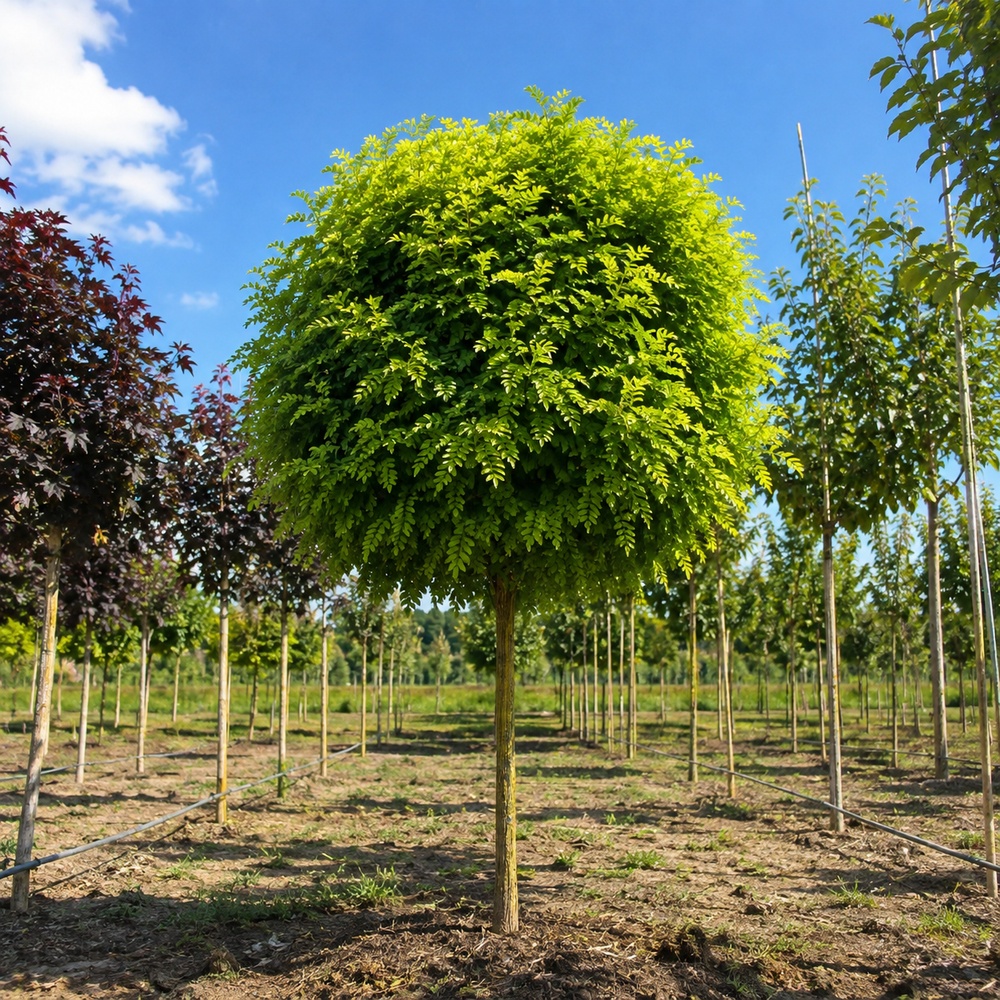Робінія псевдоакація Умбракуліфера (Robinia pseudoacacia Umbraculifera) 8-10 см, Ра 220 см, С45