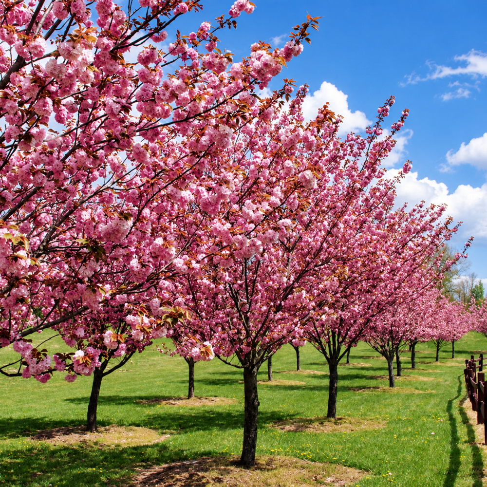 Вишня дрібнопільчата Роял бургунді Алейне дерево (Prunus serrulata  Royal Burgundy Аleynoe derevo) 10-12 см, Ра 220 см, С40