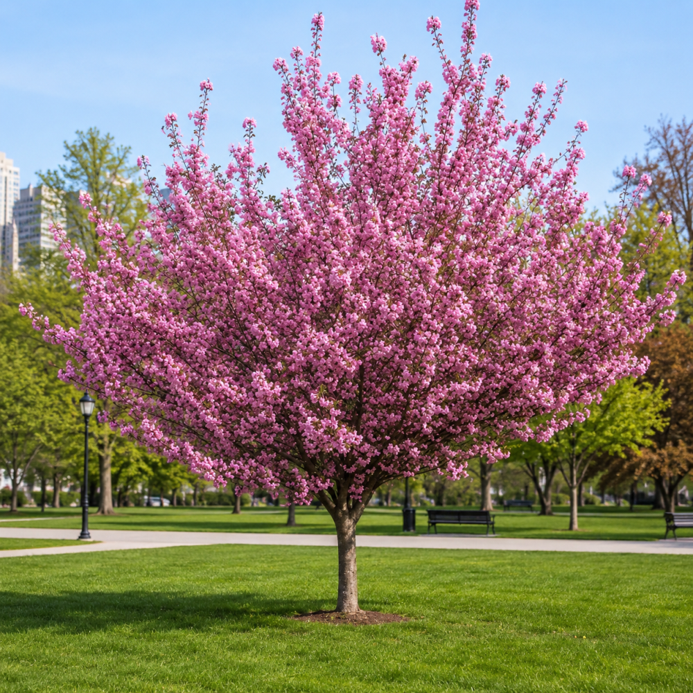 Вишня дрібнопільчата Роял бургунді Алейне дерево (Prunus serrulata  Royal Burgundy Аleynoe derevo) 10-12 см, Ра 220 см, С40