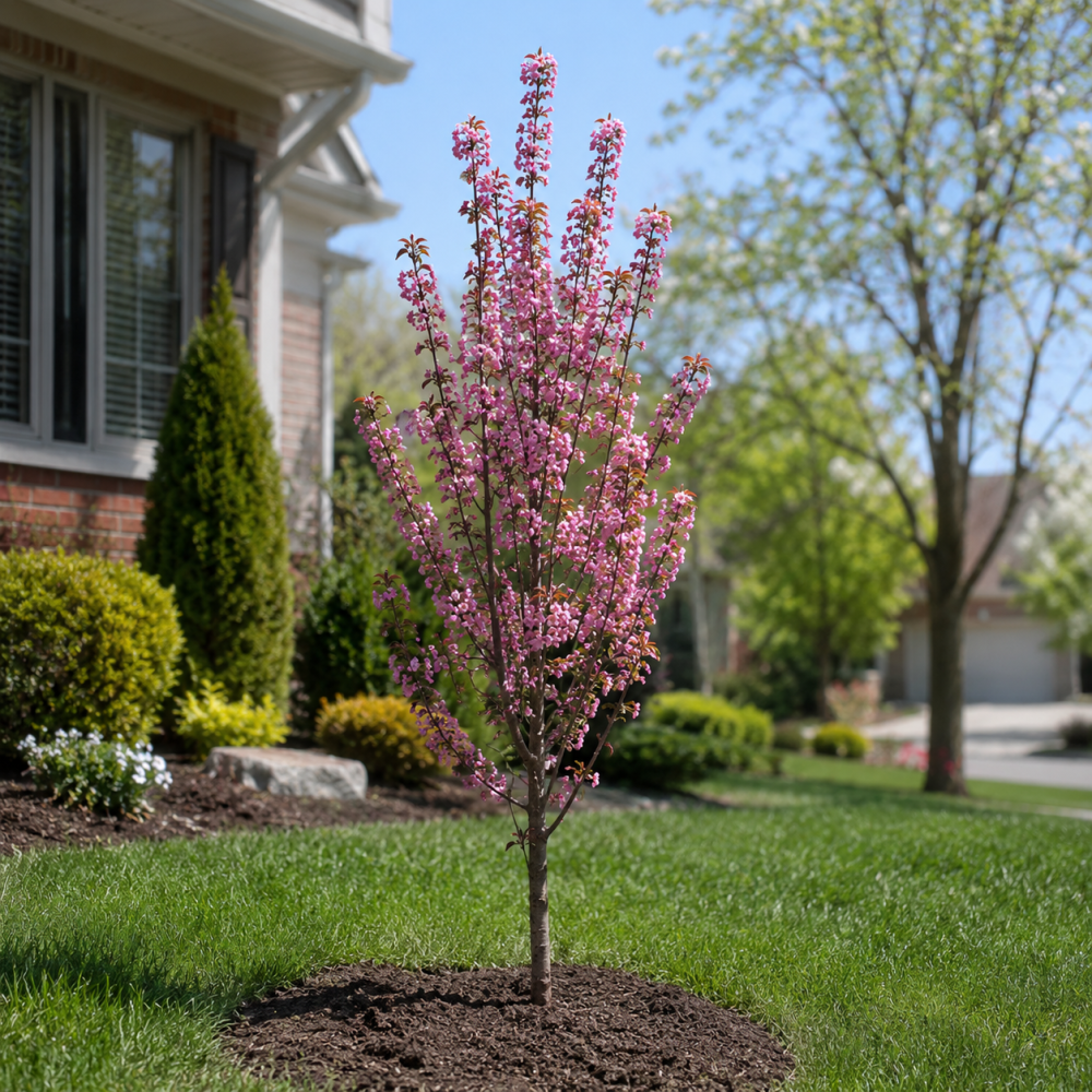 Вишня дрібнопільчата Роял бургунді Алейне дерево (Prunus serrulata  Royal Burgundy Аleynoe derevo) 10-12 см, Ра 220 см, С40