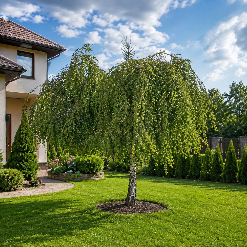 Береза повисла Юнгі (Betula pendula Youngii) 12-14 см, Ра 220 см, С79