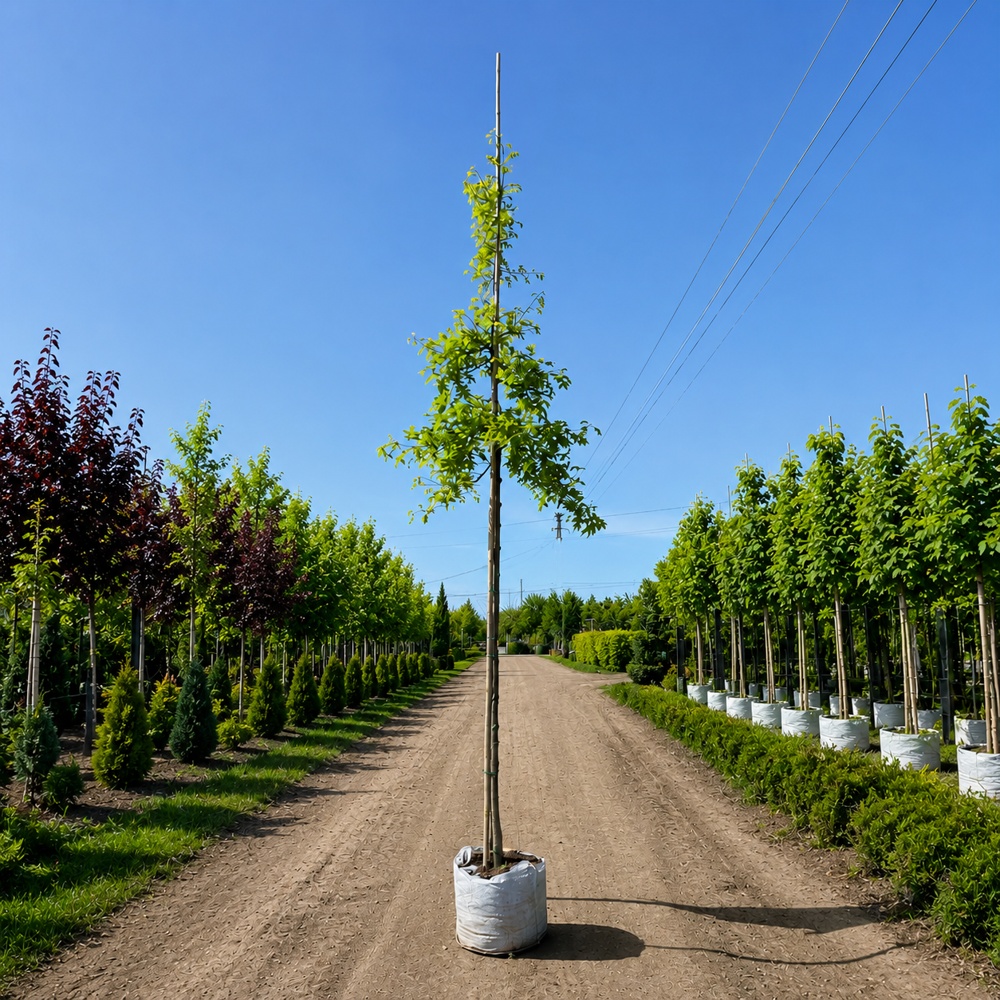 Дуб болотный (Quercus palustris) 10-12 см, 350 см, С38