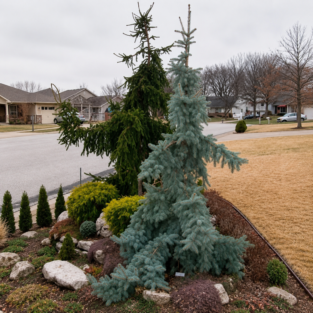 Ель колючая Глаука Пендула (Picea pungens Glauca Pendula) 70 см, С10